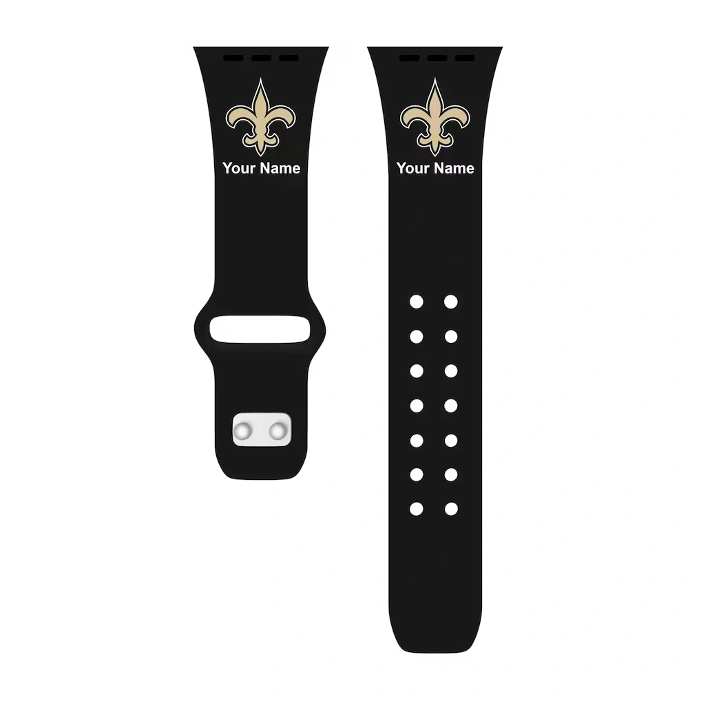 New Orleans Saints 38/40/41mm Personalized Silicone Apple Watch Band