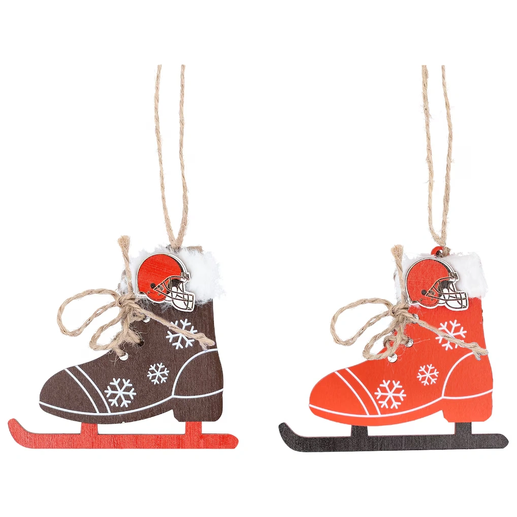 Cleveland Browns The Memory Company Two-Pack Ice Skate Ornament Set