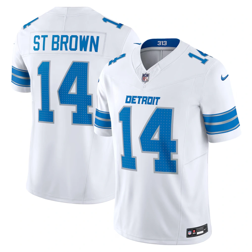 Men's Detroit Lions Amon-Ra St. Brown Nike White Vapor F.U.S.E. Limited Jersey
