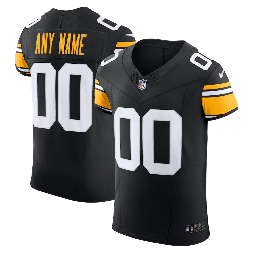 Men's Pittsburgh Steelers Nike Black Vapor F.U.S.E. Elite Custom Jersey
