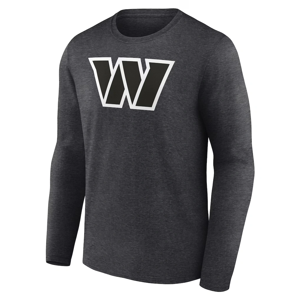 Men's Washington Commanders Charcoal Personalized Name & Number Monochrome Long Sleeve T-Shirt