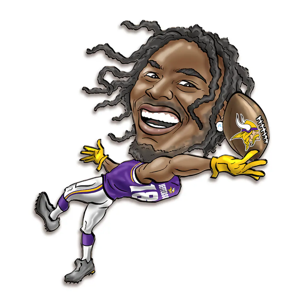 Minnesota Vikings Justin Jefferson Metal Caricature Wall Art