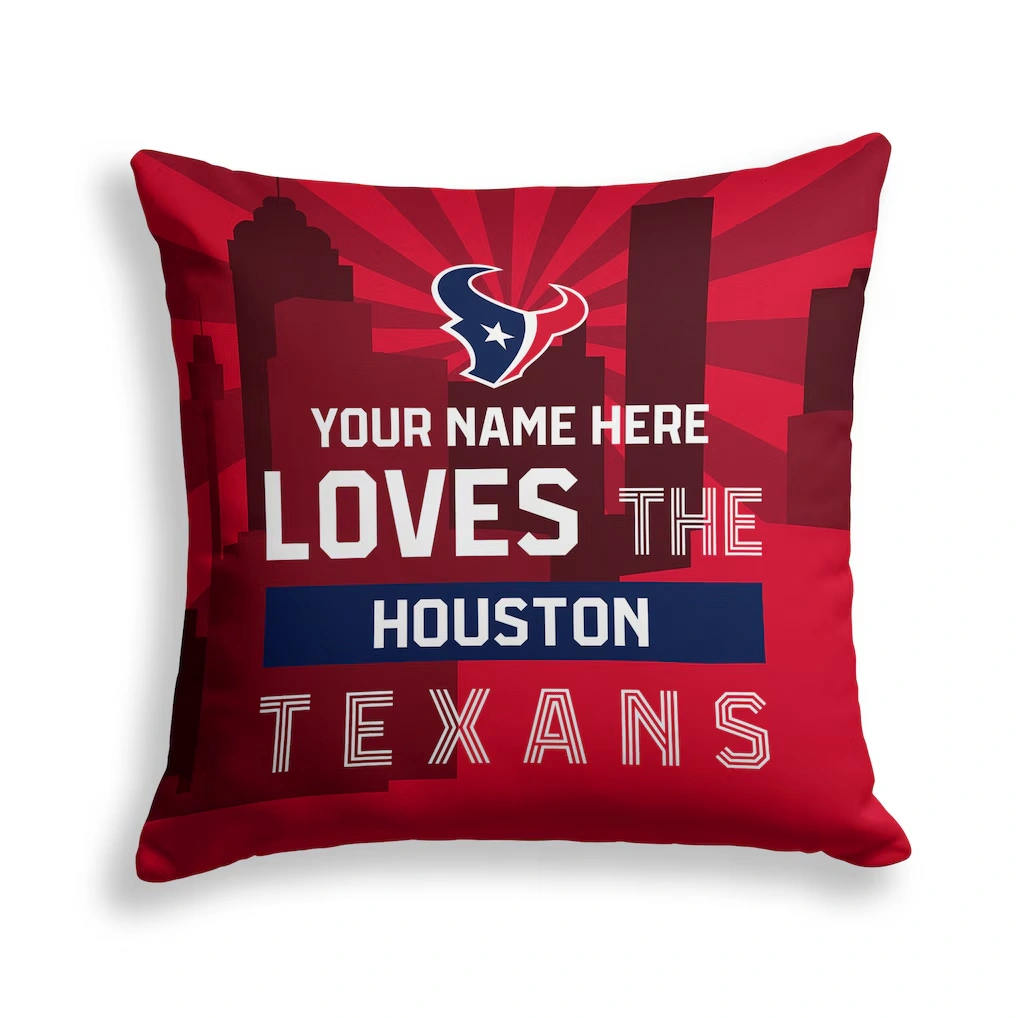 Houston Texans Pegasus 18" x 18" City Skyline Personalized Decor Pillow
