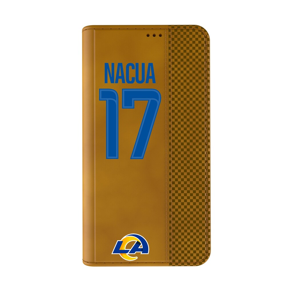 Los Angeles Rams Puka Nacua Keyscaper Brown Folio iPhone Case