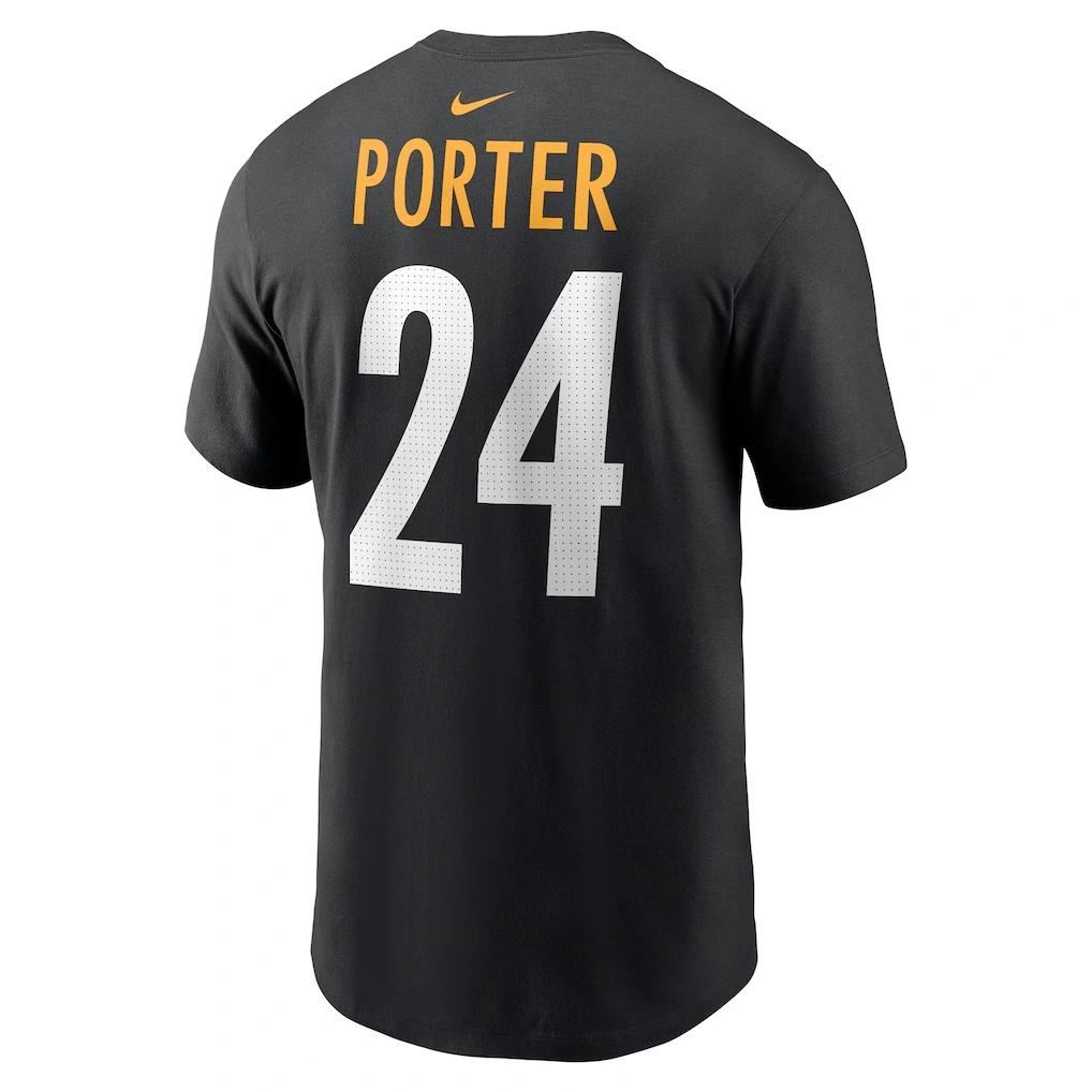 Men's Pittsburgh Steelers Joey Porter Jr. Nike Black Player Name & Number T-Shirt