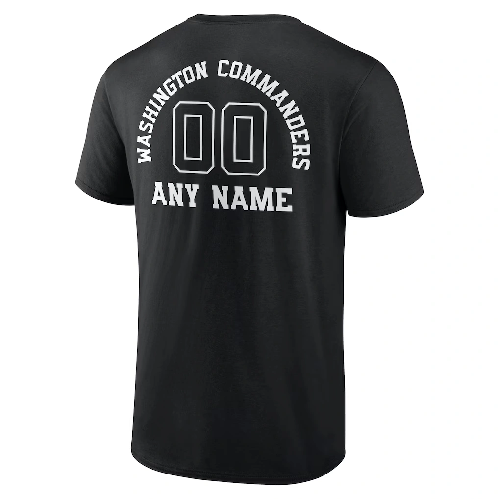 Men's Washington Commanders Black Personalized Name & Number Monochrome T-Shirt