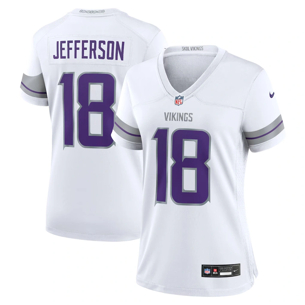 Women's Minnesota Vikings Justin Jefferson Nike White Alternate Game Player Jersey