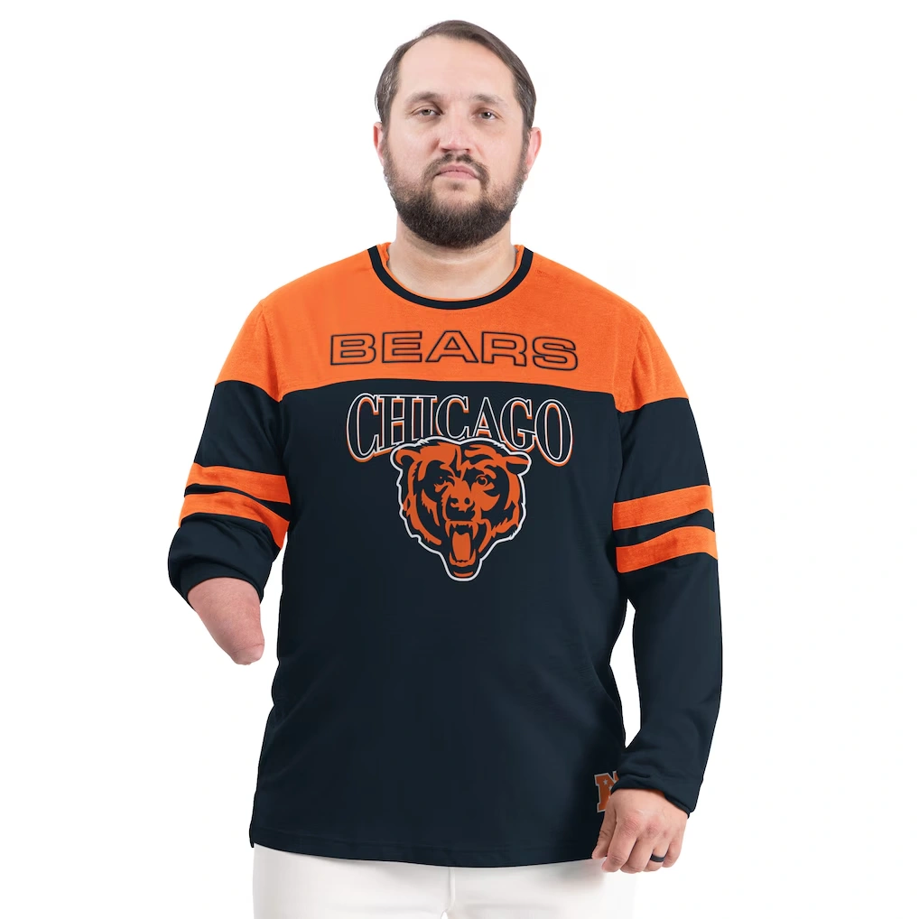 Men's Chicago Bears G-III Sports by Carl Banks Navy/Orange Adaptive Outlast Long Sleeve T-Shirt