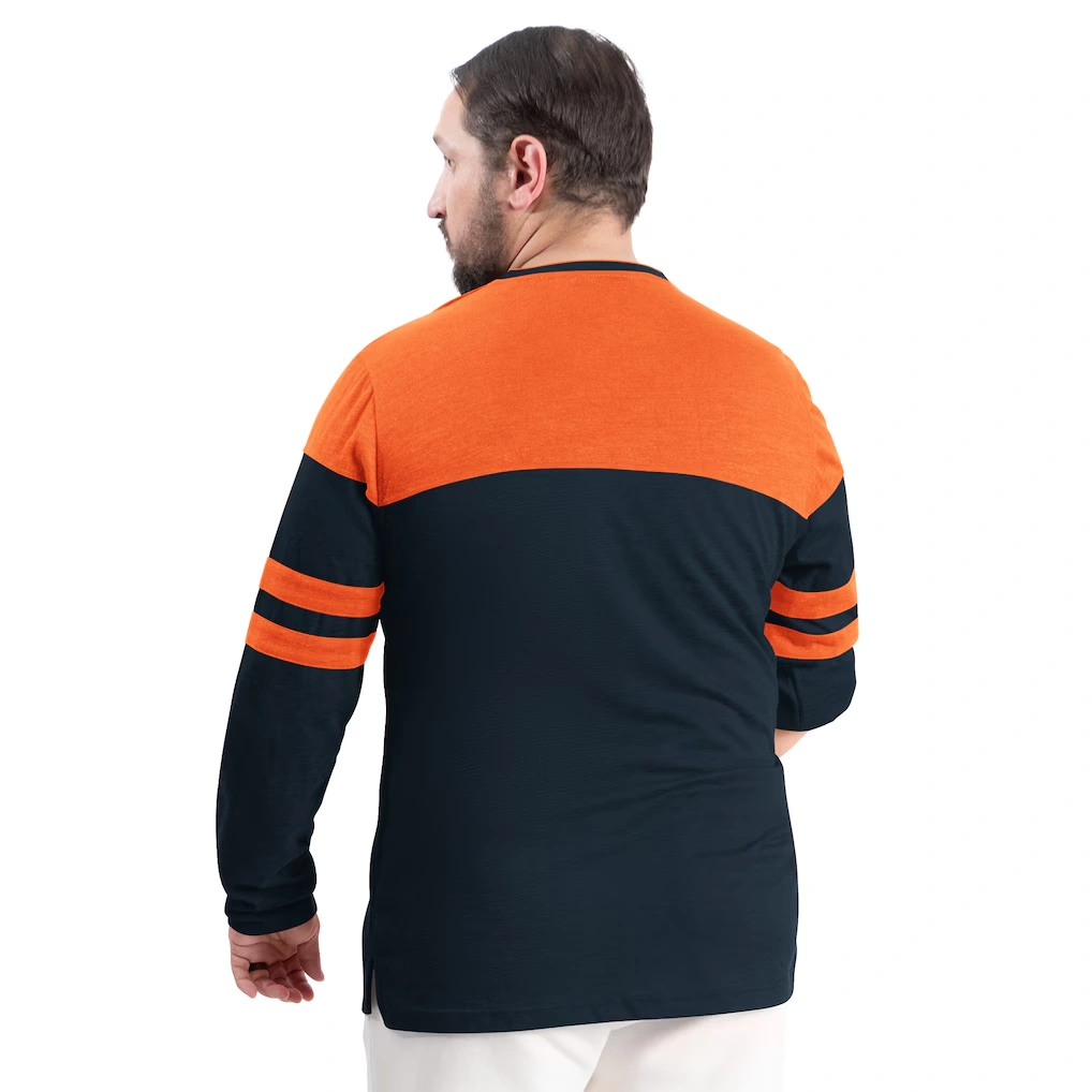 Men's Chicago Bears G-III Sports by Carl Banks Navy/Orange Adaptive Outlast Long Sleeve T-Shirt