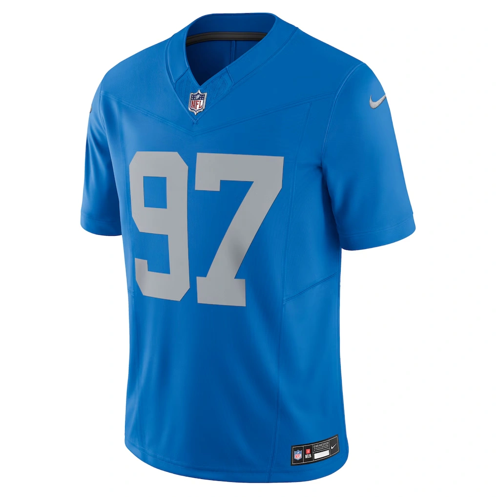 Men's Detroit Lions Aidan Hutchinson Nike Blue Vapor F.U.S.E. Alternate Limited Jersey