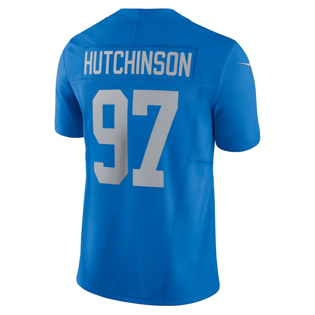 Men's Detroit Lions Aidan Hutchinson Nike Blue Vapor F.U.S.E. Alternate Limited Jersey