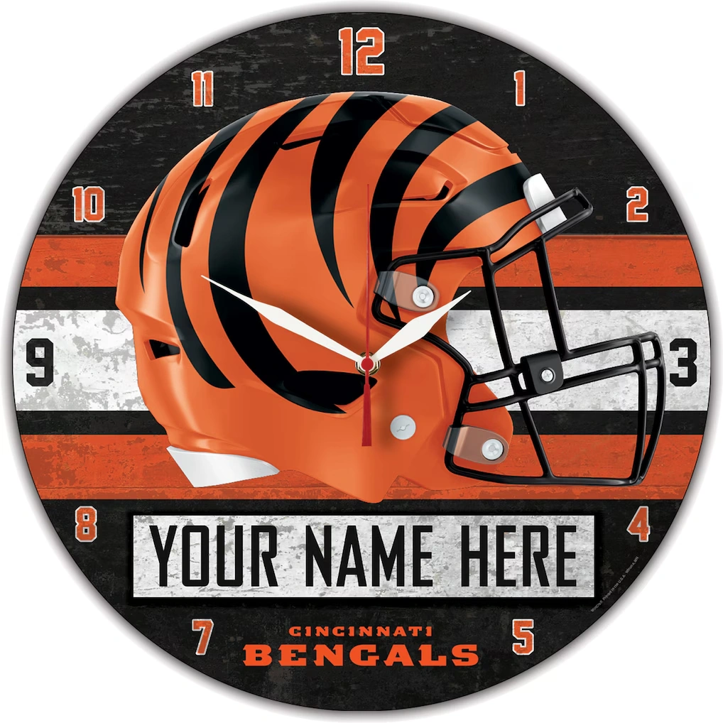 Cincinnati Bengals WinCraft Personalized 14'' Round Wall Clock