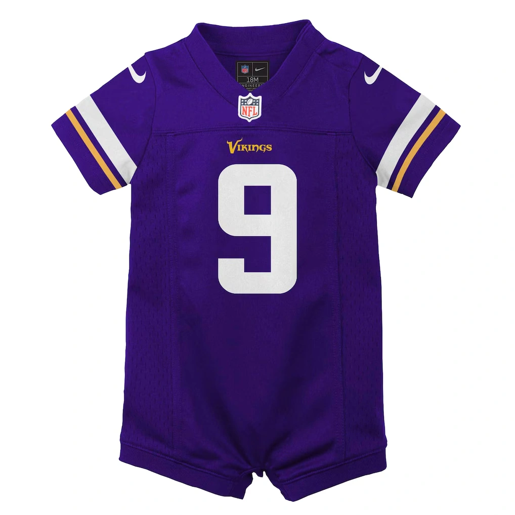 Newborn & Infant Minnesota Vikings J.J. McCarthy Nike Purple Romper Game Jersey