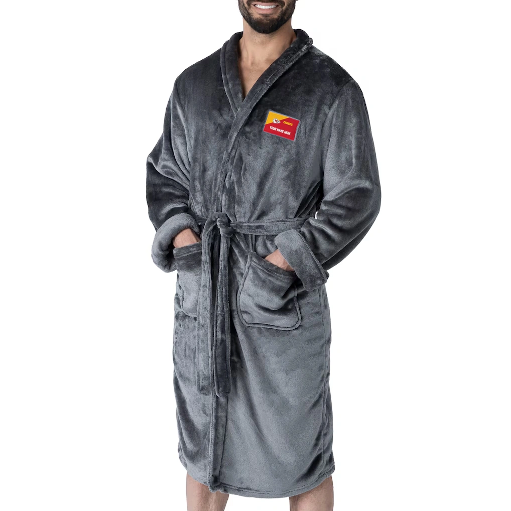 Unisex Kansas City Chiefs The Northwest Group Gray Snipe Personalized Robe