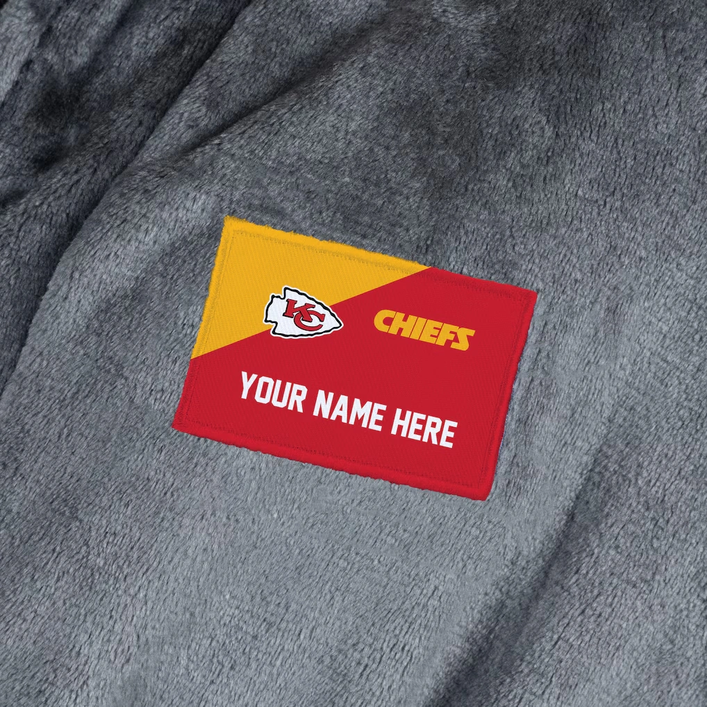Unisex Kansas City Chiefs The Northwest Group Gray Snipe Personalized Robe
