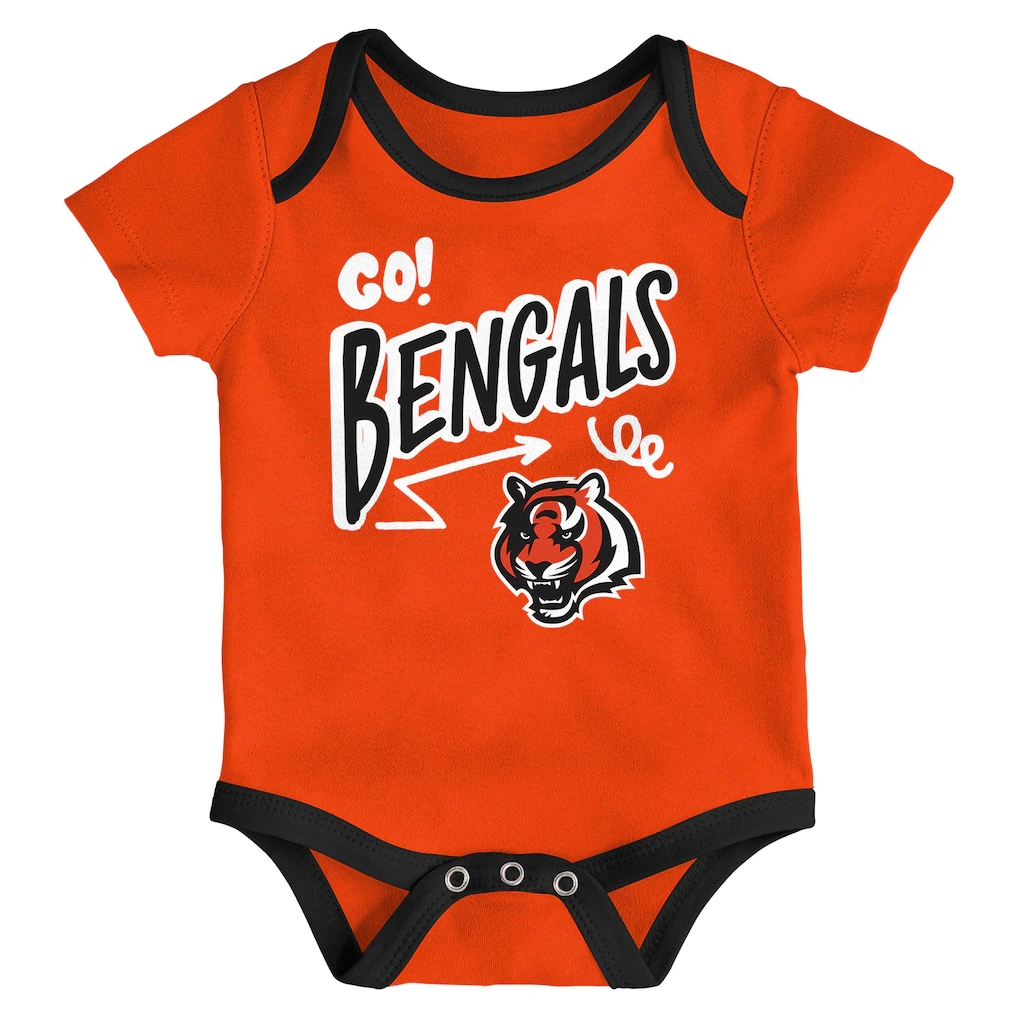 Infant Cincinnati Bengals Outerstuff All Day Play Three-Piece Bodysuit Set