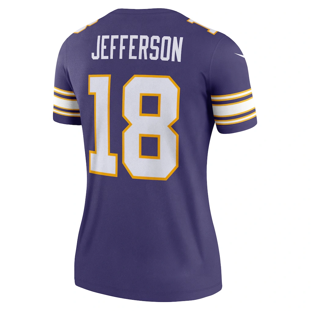Women's Minnesota Vikings Justin Jefferson Nike Purple Alternate Legend Player Performance Top