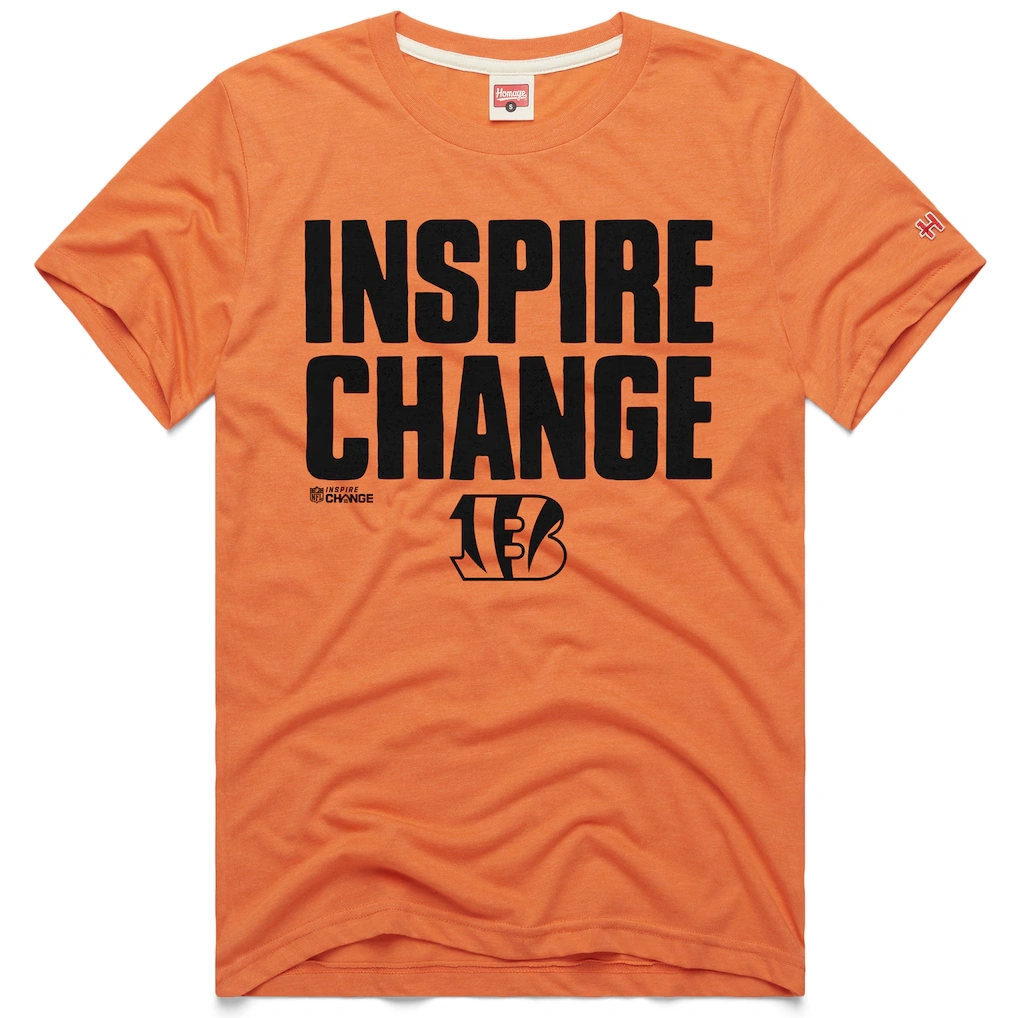 Unisex Cincinnati Bengals Homage Orange 2024 Inspire Change Tri-Blend T-Shirt