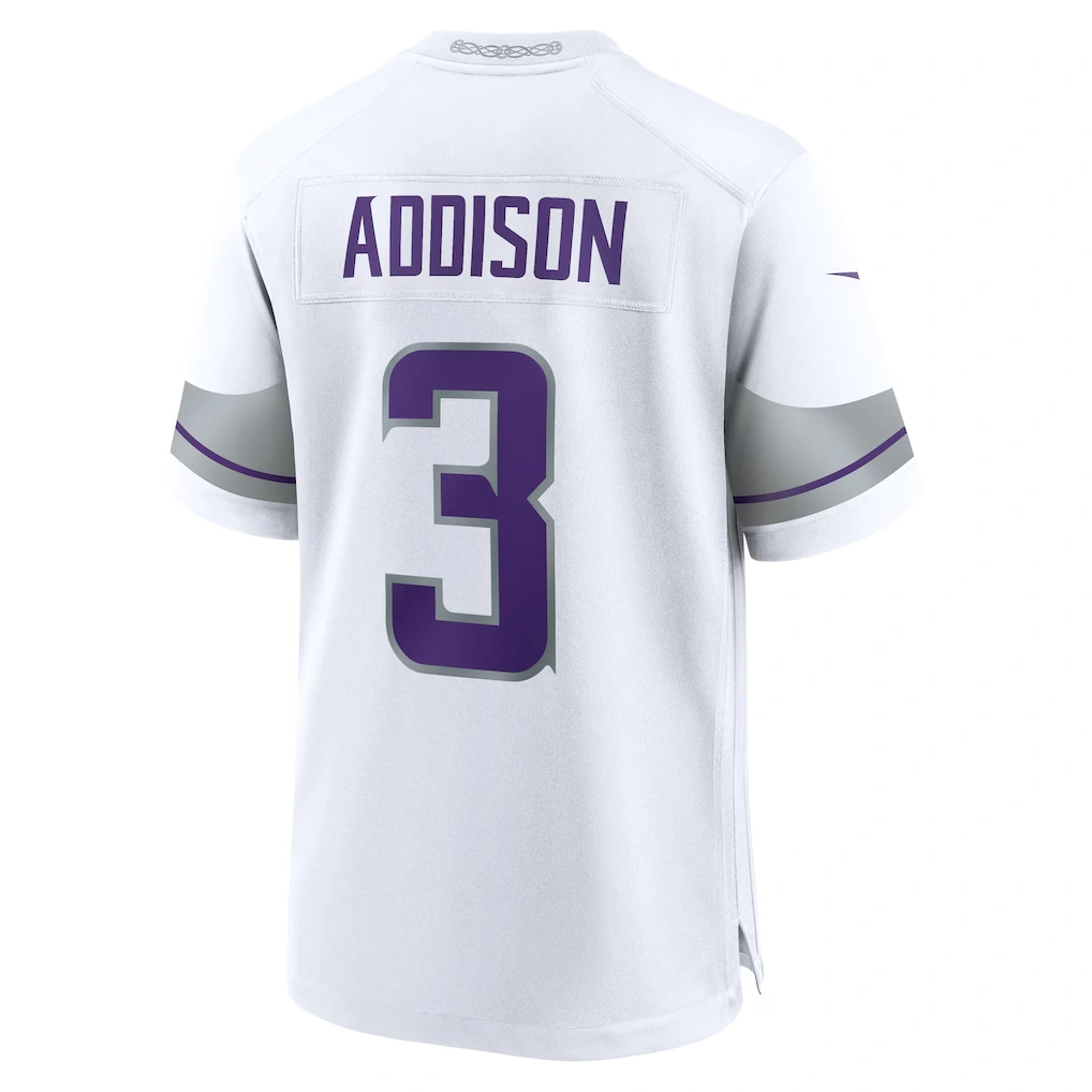 Men's Minnesota Vikings Jordan Addison Nike White Alternate Game Player Jersey