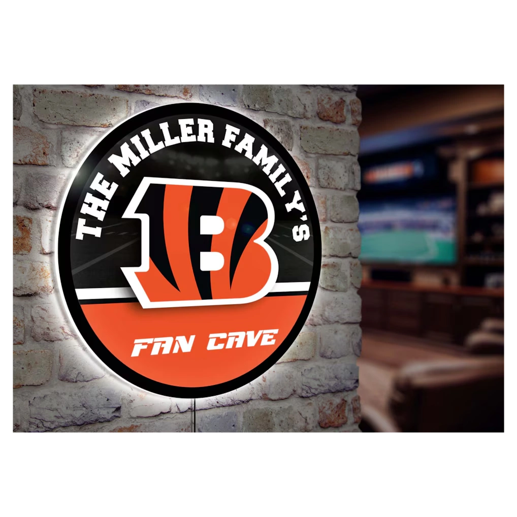 Cincinnati Bengals Personalized 23" Round LED Wall Sign
