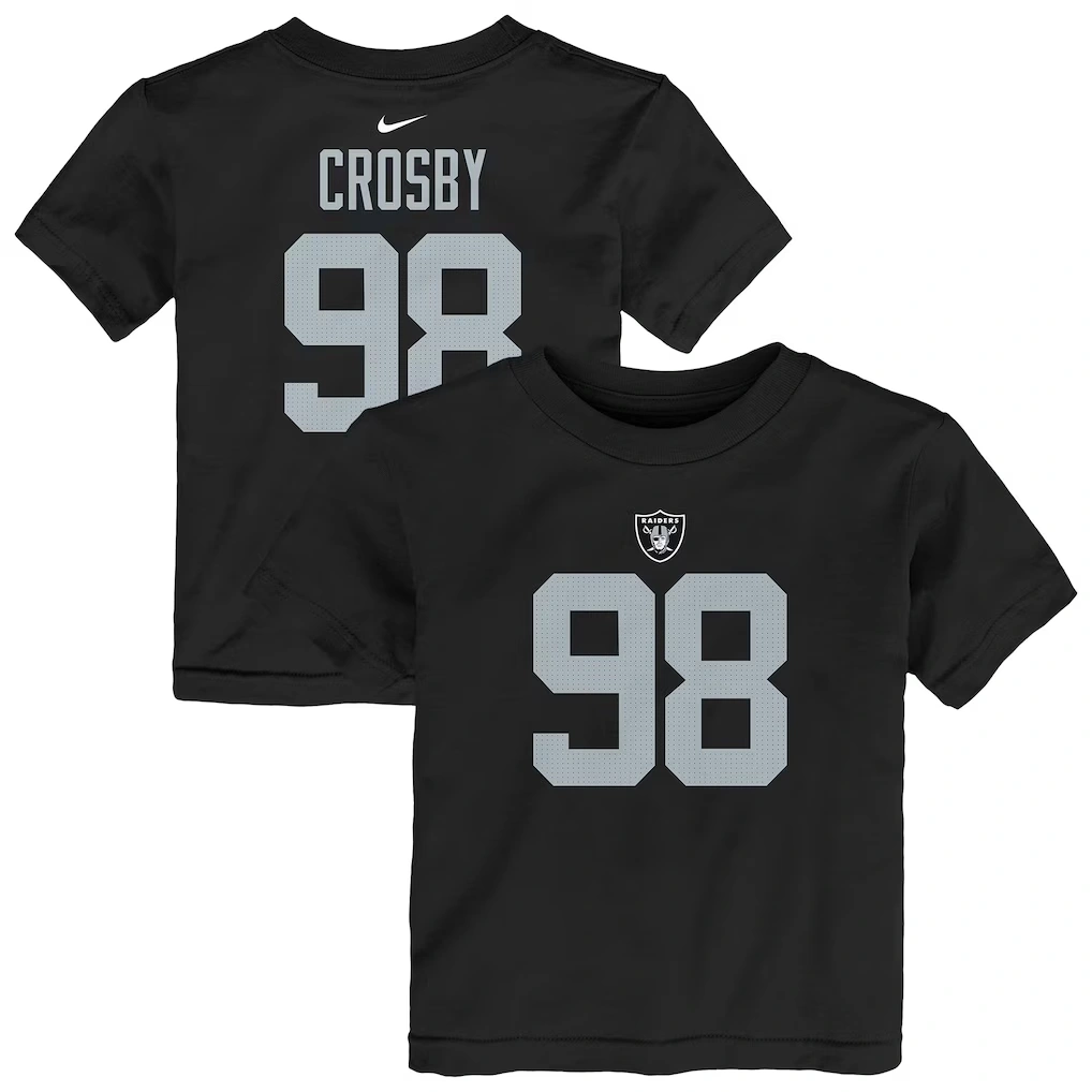 Toddler Las Vegas Raiders Maxx Crosby Nike Black Player Name & Number T-Shirt