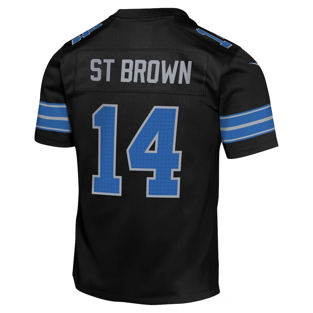Youth Detroit Lions Amon-Ra St. Brown Nike Black Game Jersey