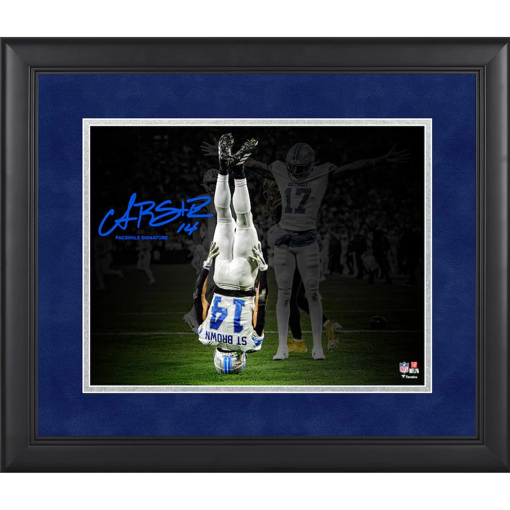 Amon-Ra St. Brown Detroit Lions Facsimile Signature Fanatics Authentic Framed 11" x 14" Spotlight Photograph
