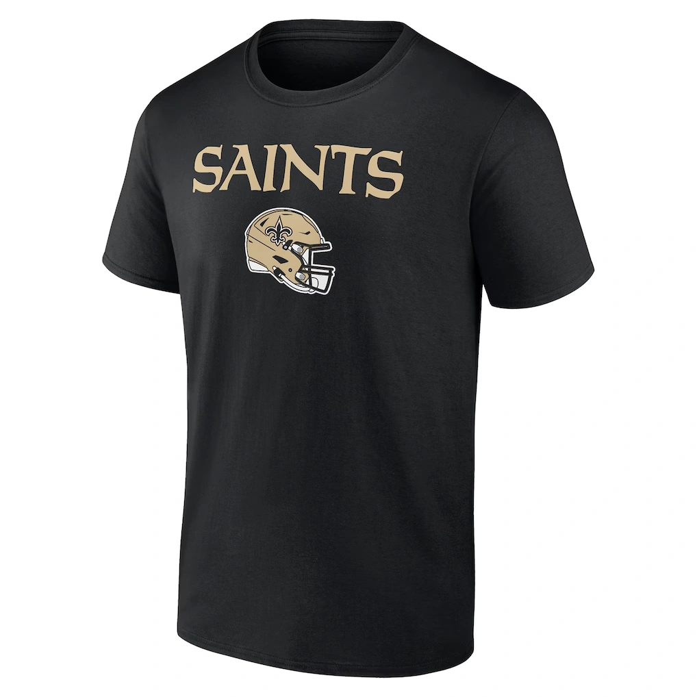 Men's New Orleans Saints Black Personalized Name & Number Team Wordmark T-Shirt