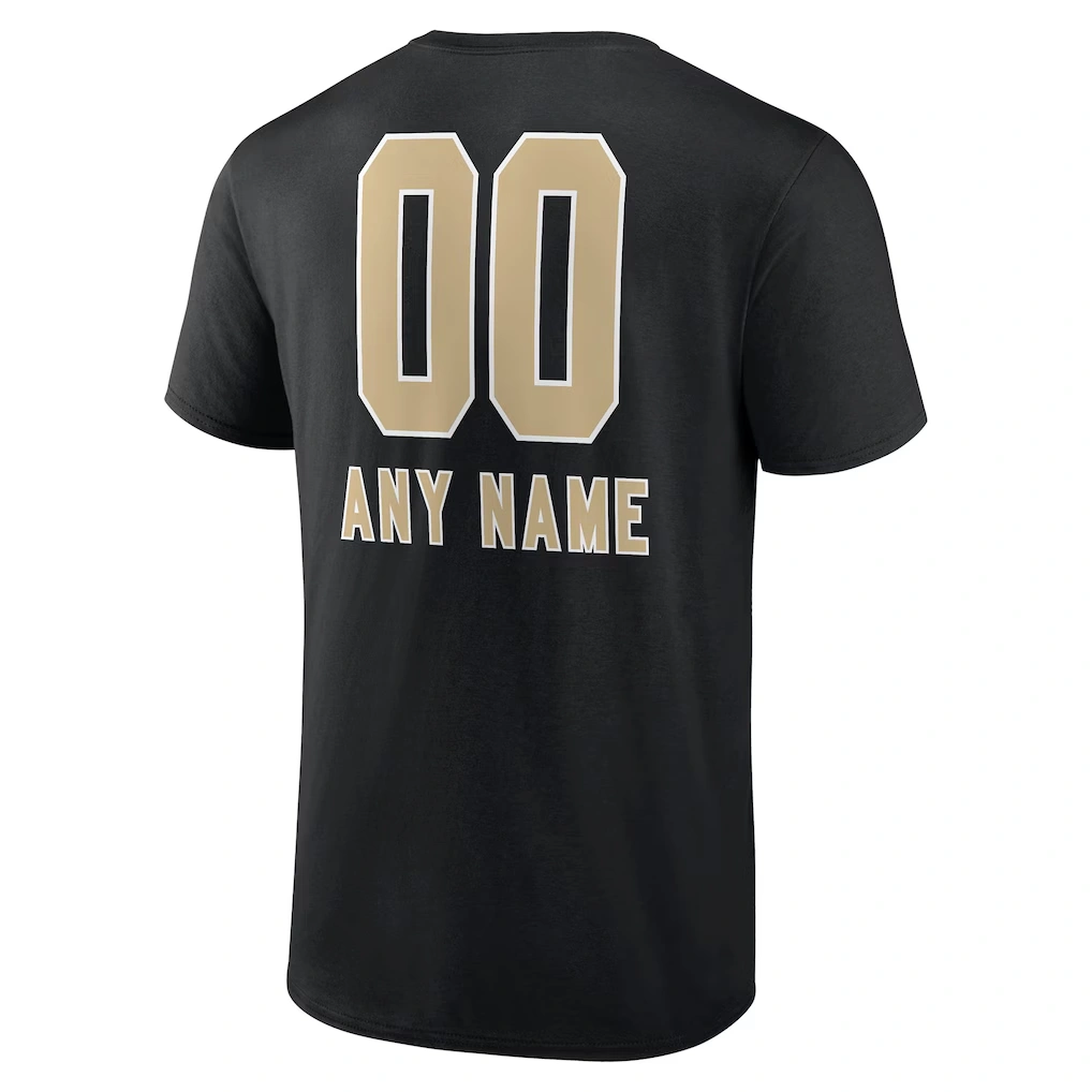Men's New Orleans Saints Black Personalized Name & Number Team Wordmark T-Shirt