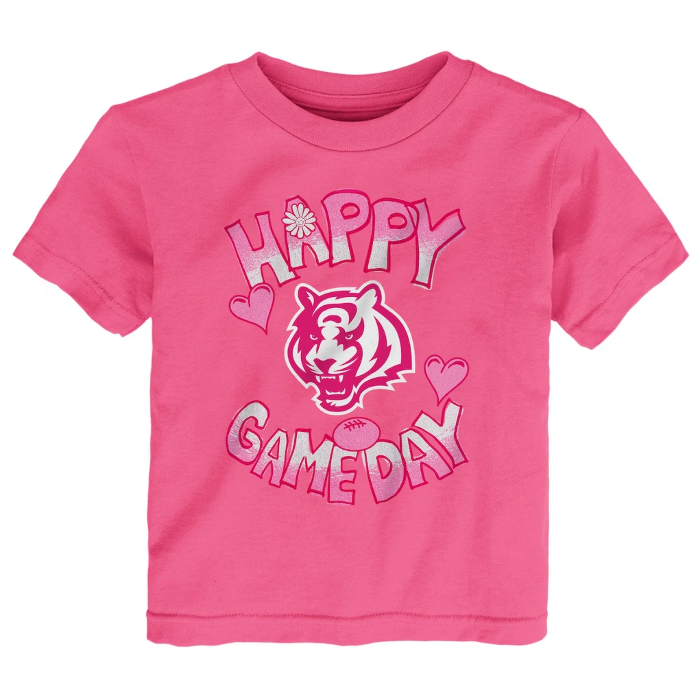 Infant Cincinnati Bengals Pink Happy Gameday T-Shirt