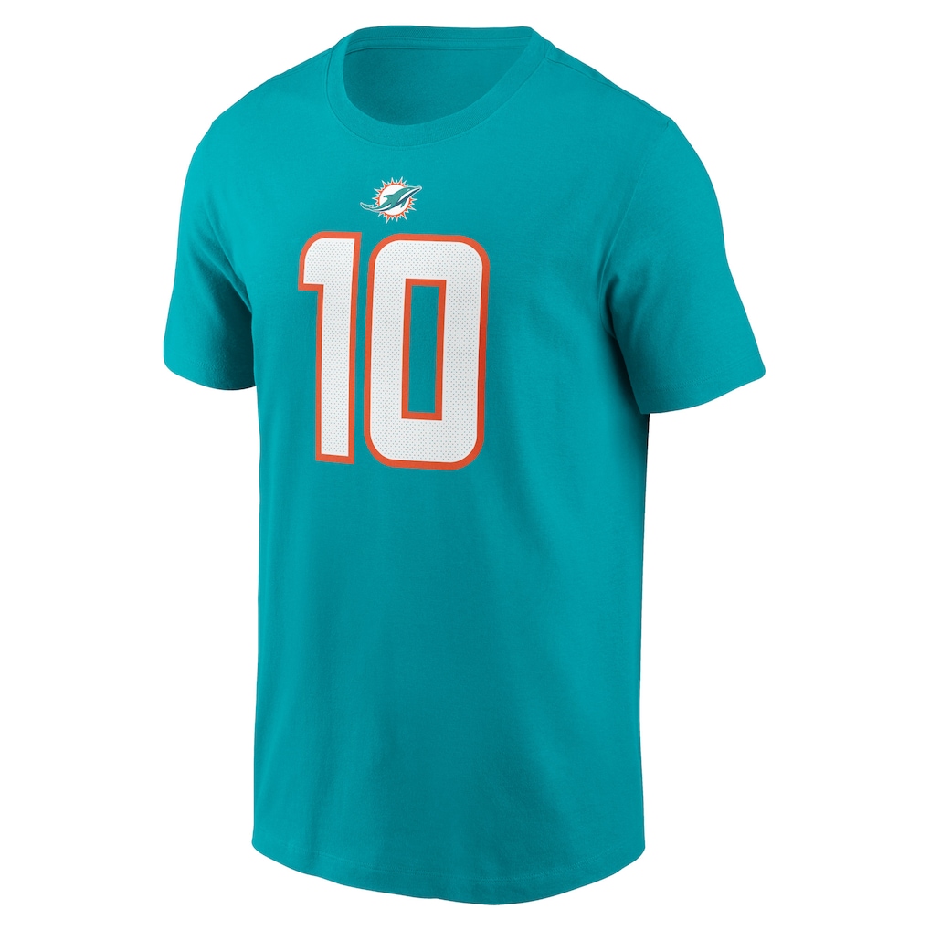Men's Miami Dolphins Tyreek Hill Nike Aqua Player Name & Number T-Shirt