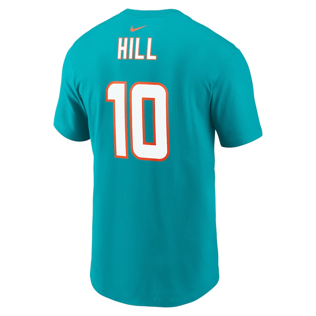 Men's Miami Dolphins Tyreek Hill Nike Aqua Player Name & Number T-Shirt