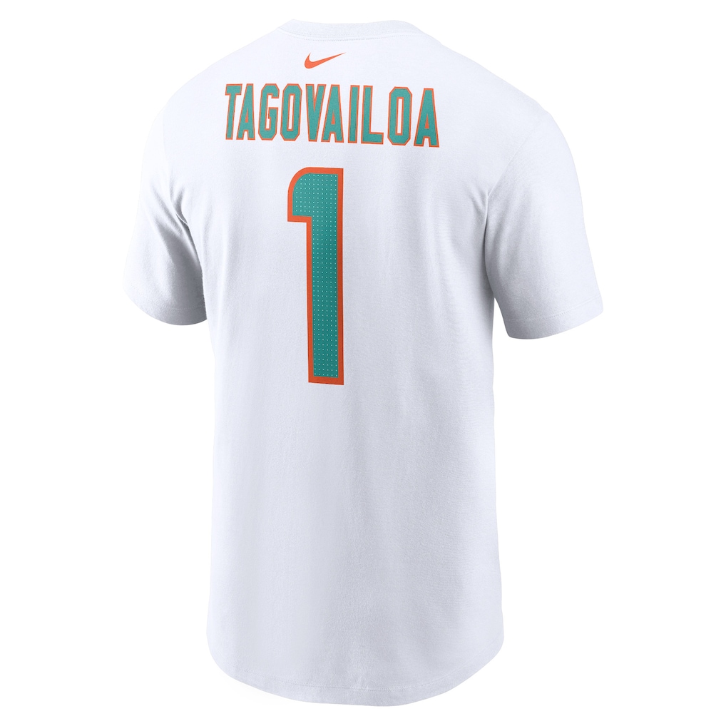 Men's Miami Dolphins Tua Tagovailoa Nike White Player Name & Number T-Shirt