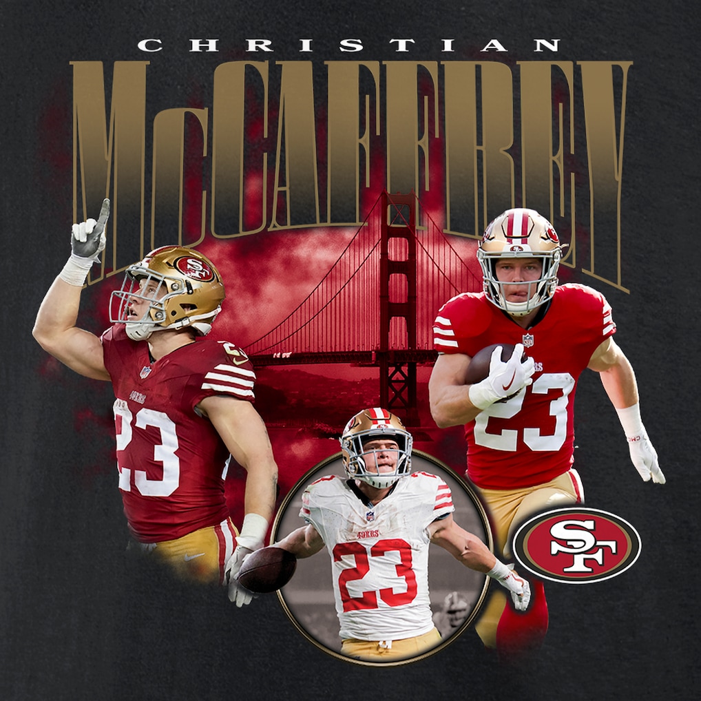 Men's San Francisco 49ers Christian McCaffrey Fanatics Black Notorious Player Graphic T-Shirt
