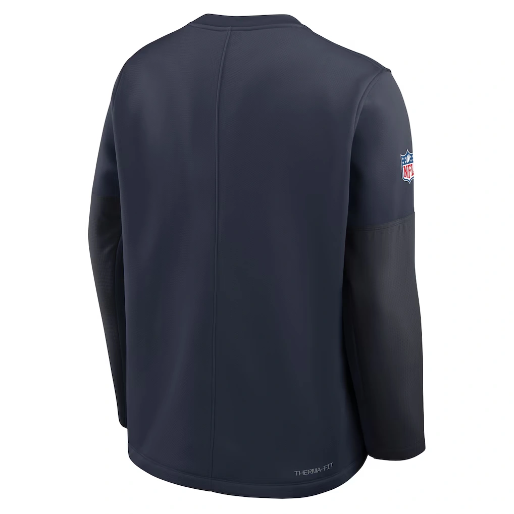 Men's Chicago Bears Nike Navy Sideline Coach Therma-FIT Long Sleeve T-Shirt