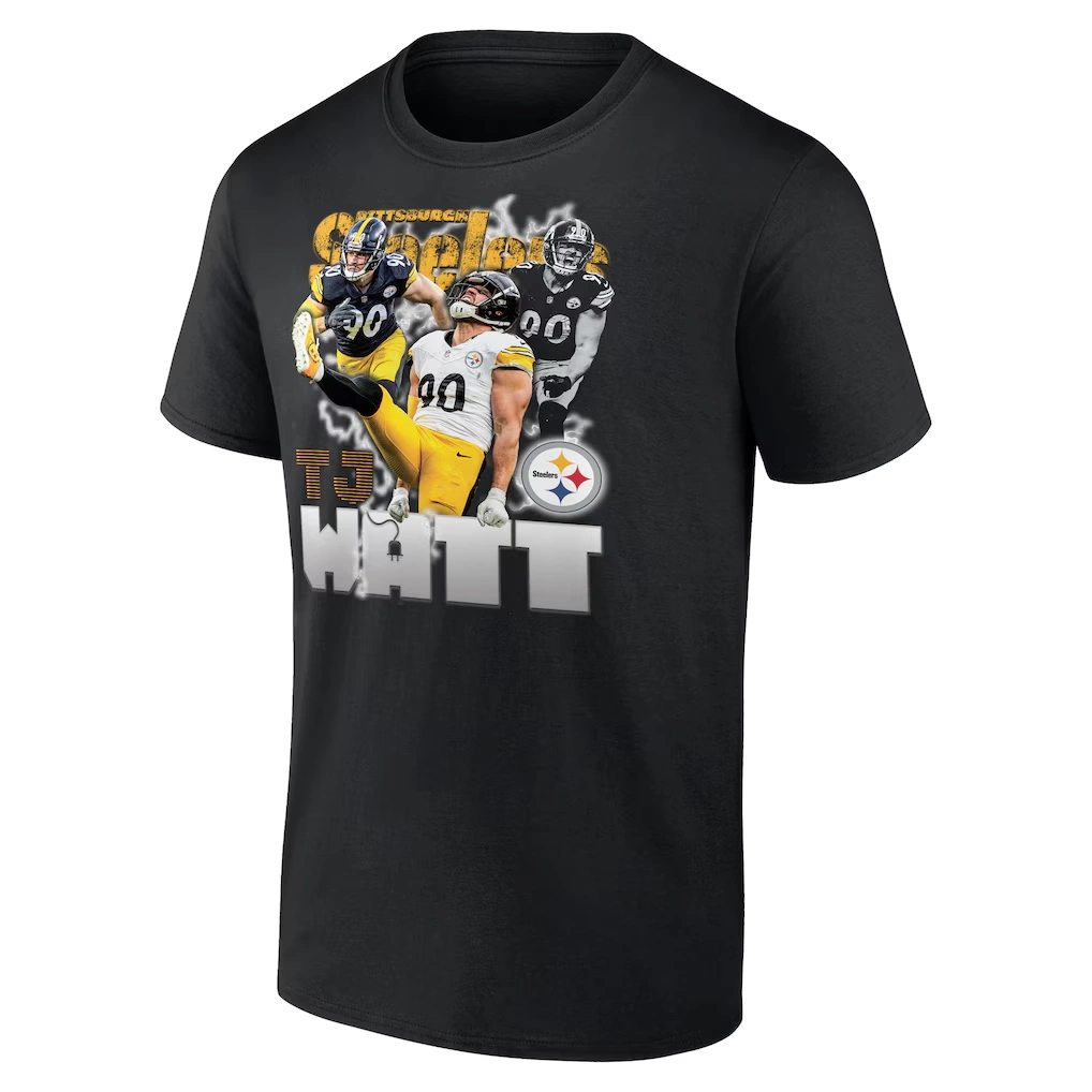 Men's Pittsburgh Steelers T.J. Watt Fanatics Black Notorious Player Graphic T-Shirt