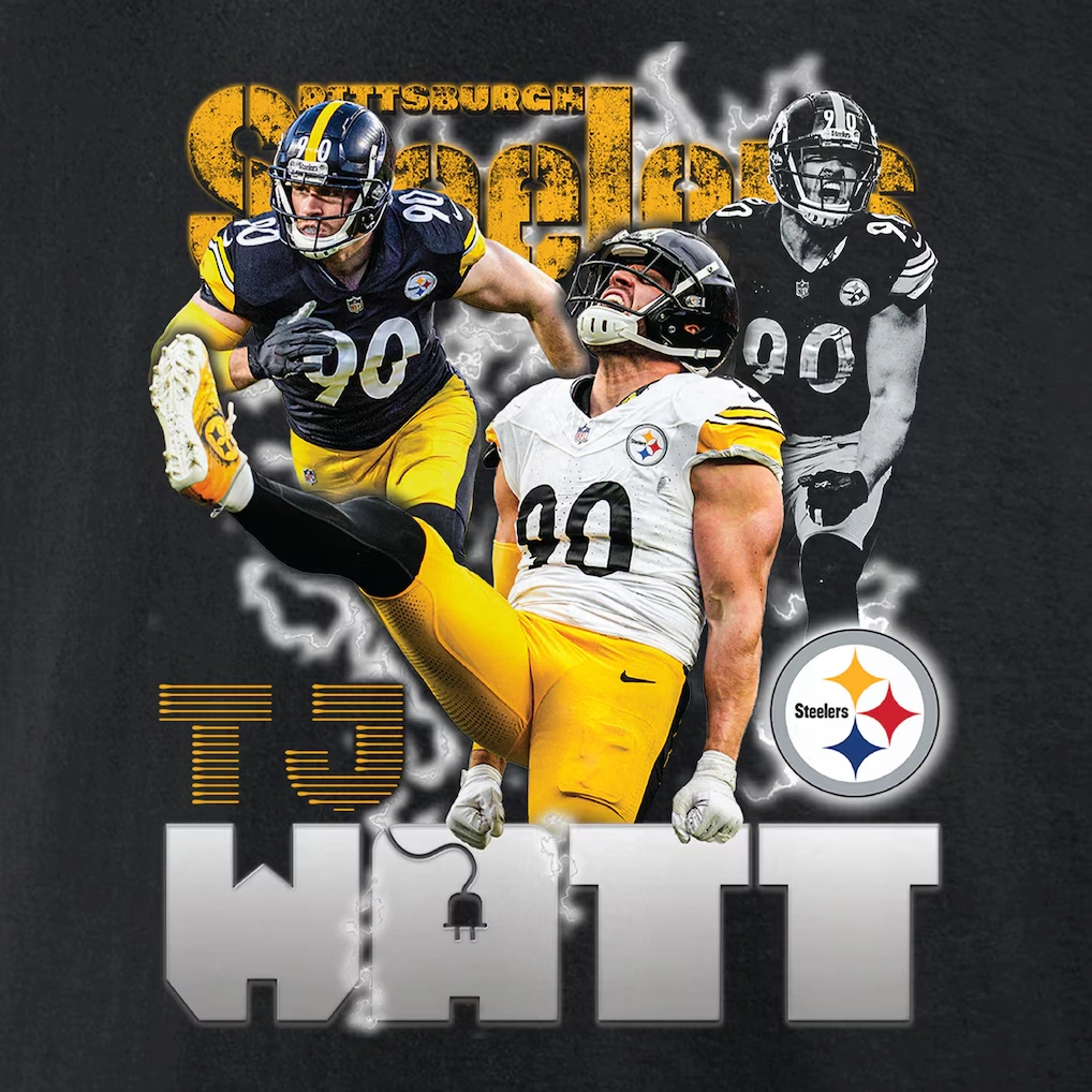 Men's Pittsburgh Steelers T.J. Watt Fanatics Black Notorious Player Graphic T-Shirt