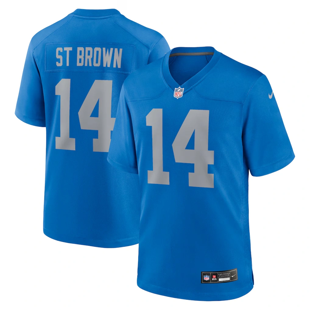 Men's Detroit Lions Amon-Ra St. Brown Nike Blue Alternate Game Jersey