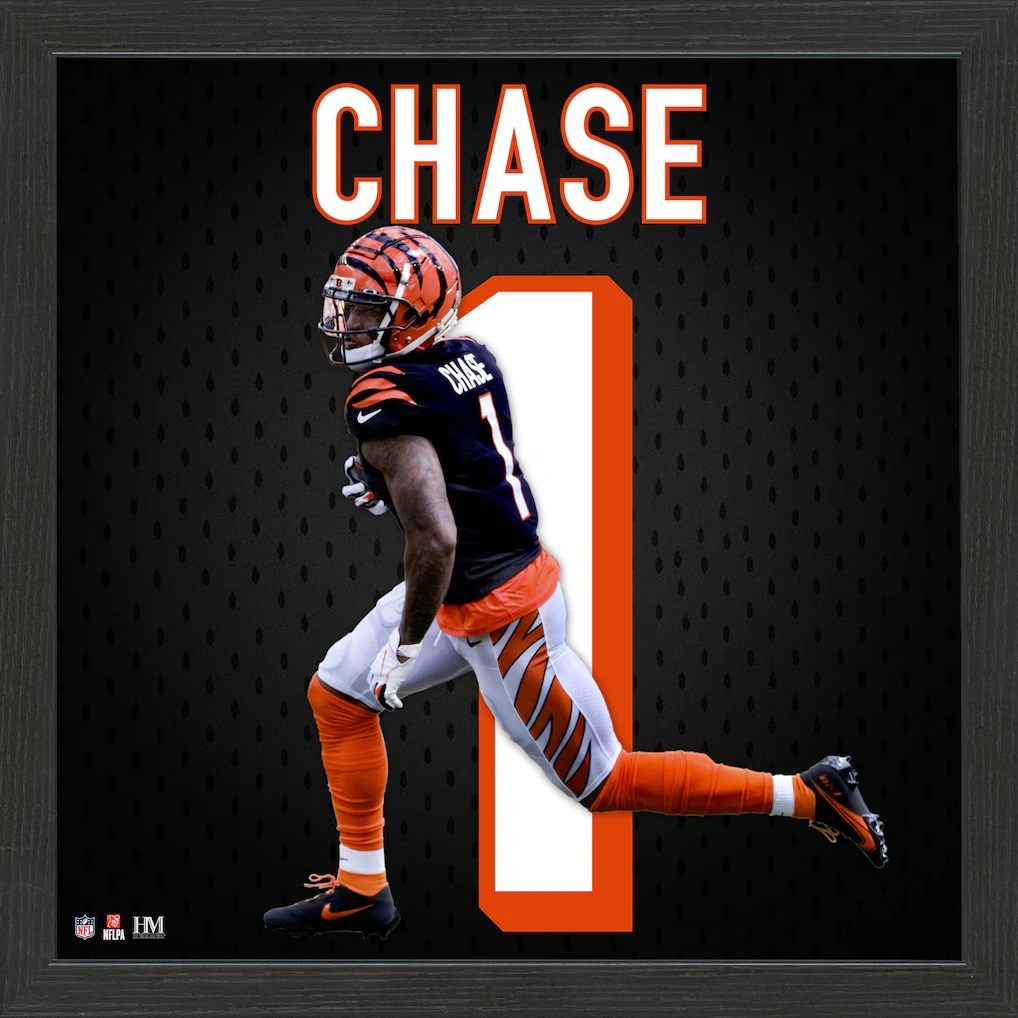 Cincinnati Bengals Ja'Marr Chase Highland Mint 13'' x 13'' Jersey Impact Frame