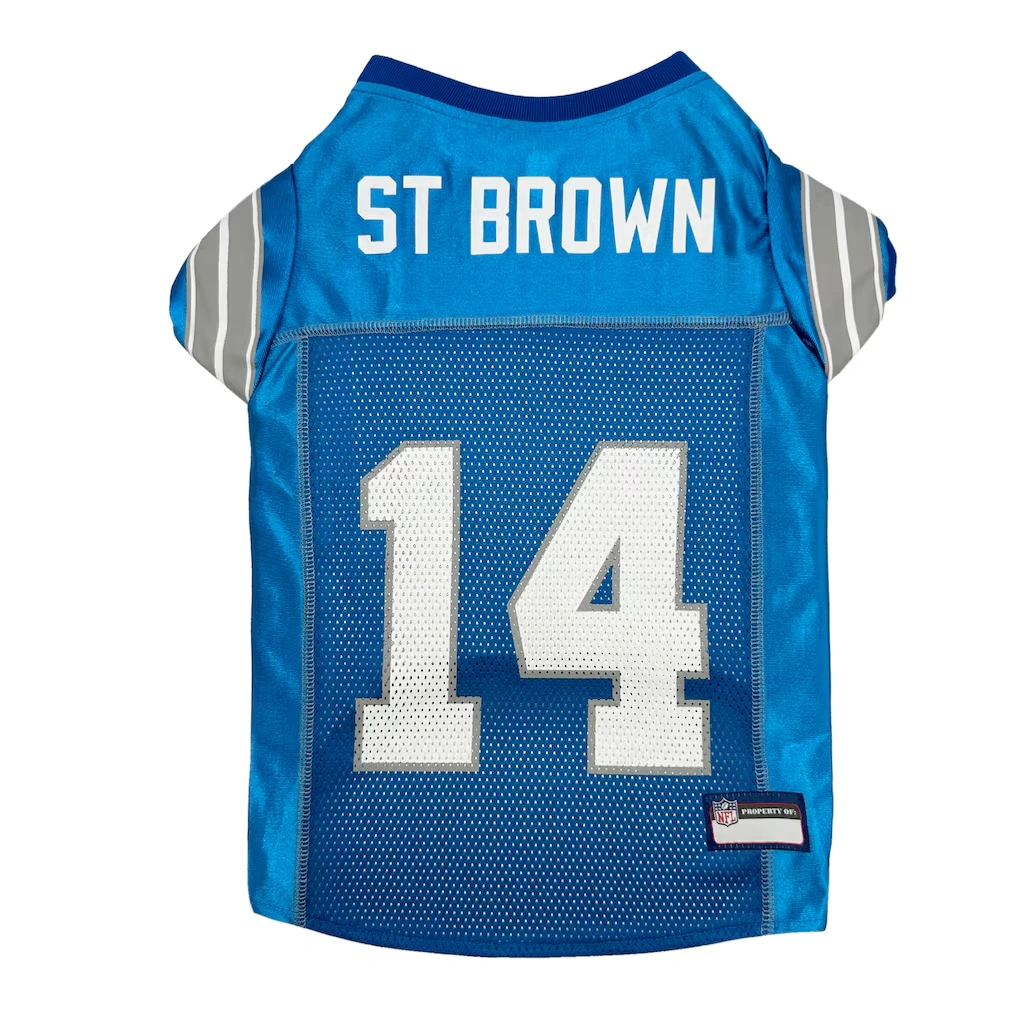 Detroit Lions Amon-Ra St. Brown Blue Player Pet Jersey