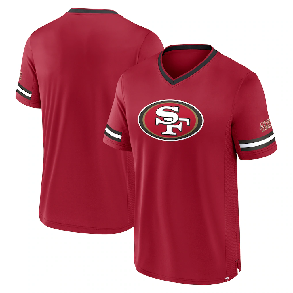 Men's San Francisco 49ers Fanatics Scarlet Stripe Stacking T-Shirt