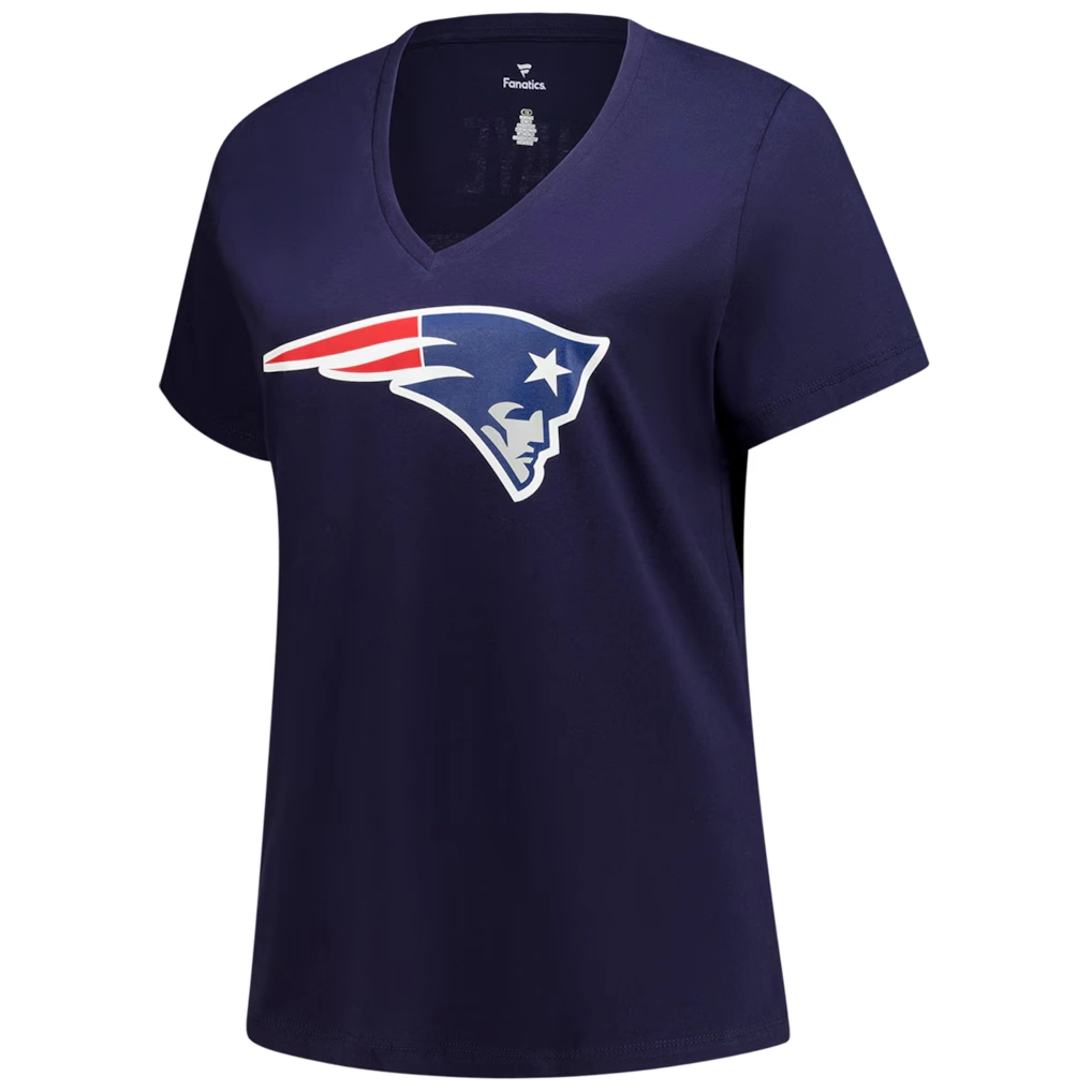 Women's New England Patriots Drake Maye Fanatics Navy Plus Size Name & Number Scoop Neck T-Shirt