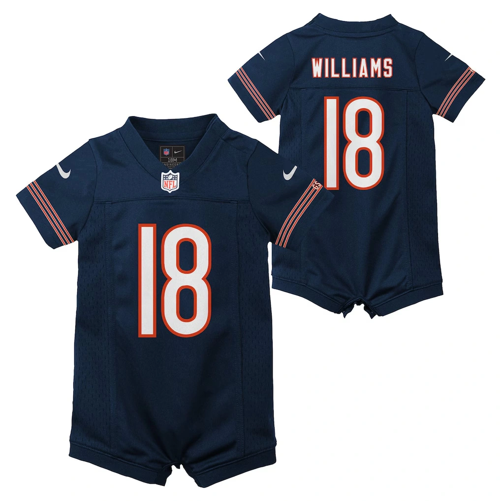 Newborn & Infant Chicago Bears Caleb Williams Nike Navy Game Romper Jersey
