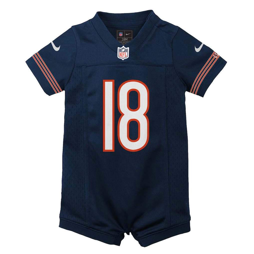 Newborn & Infant Chicago Bears Caleb Williams Nike Navy Game Romper Jersey