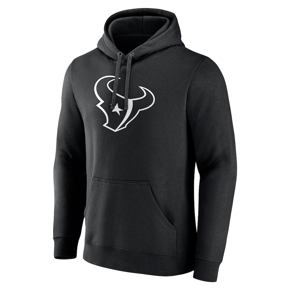 Men's Houston Texans Black Personalized Name & Number Pullover Hoodie