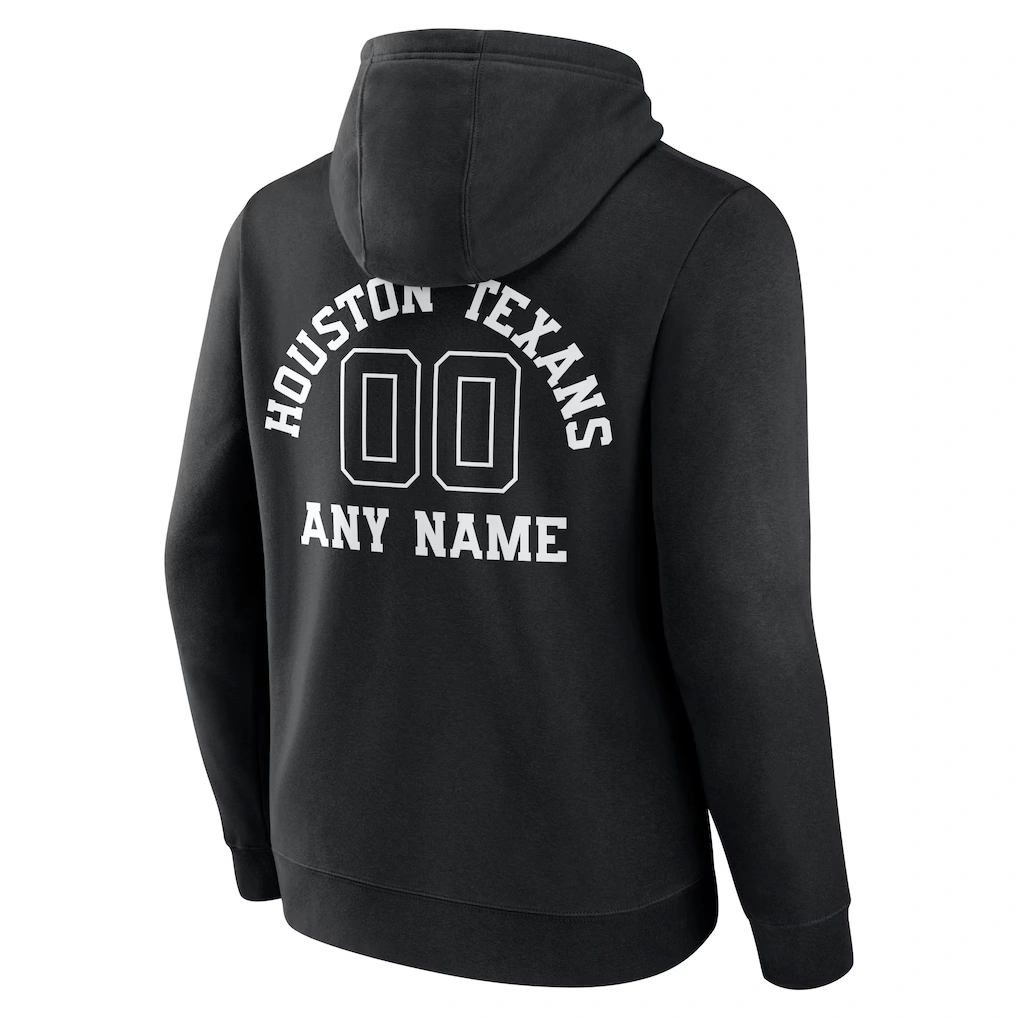 Men's Houston Texans Black Personalized Name & Number Pullover Hoodie 3 Men's Houston Texans Black Personalized Name & Number Pullover Hoodie