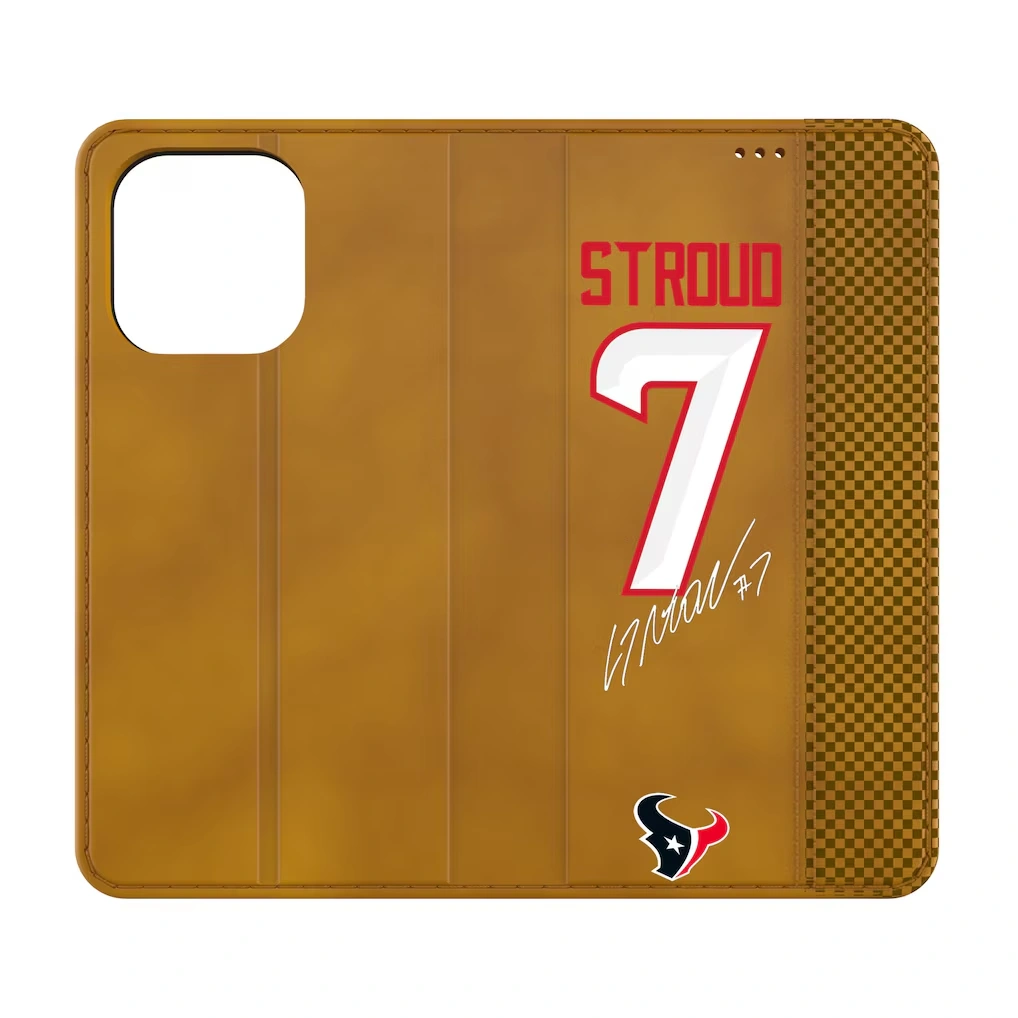 Houston Texans C.J. Stroud Keyscaper Brown Folio iPhone Case