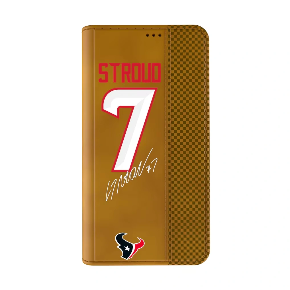 Houston Texans C.J. Stroud Keyscaper Brown Folio iPhone Case