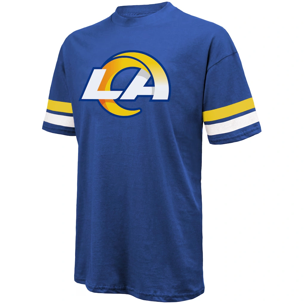 Men's Los Angeles Rams Puka Nacua Majestic Threads Royal Name & Number Oversized Fit T-Shirt