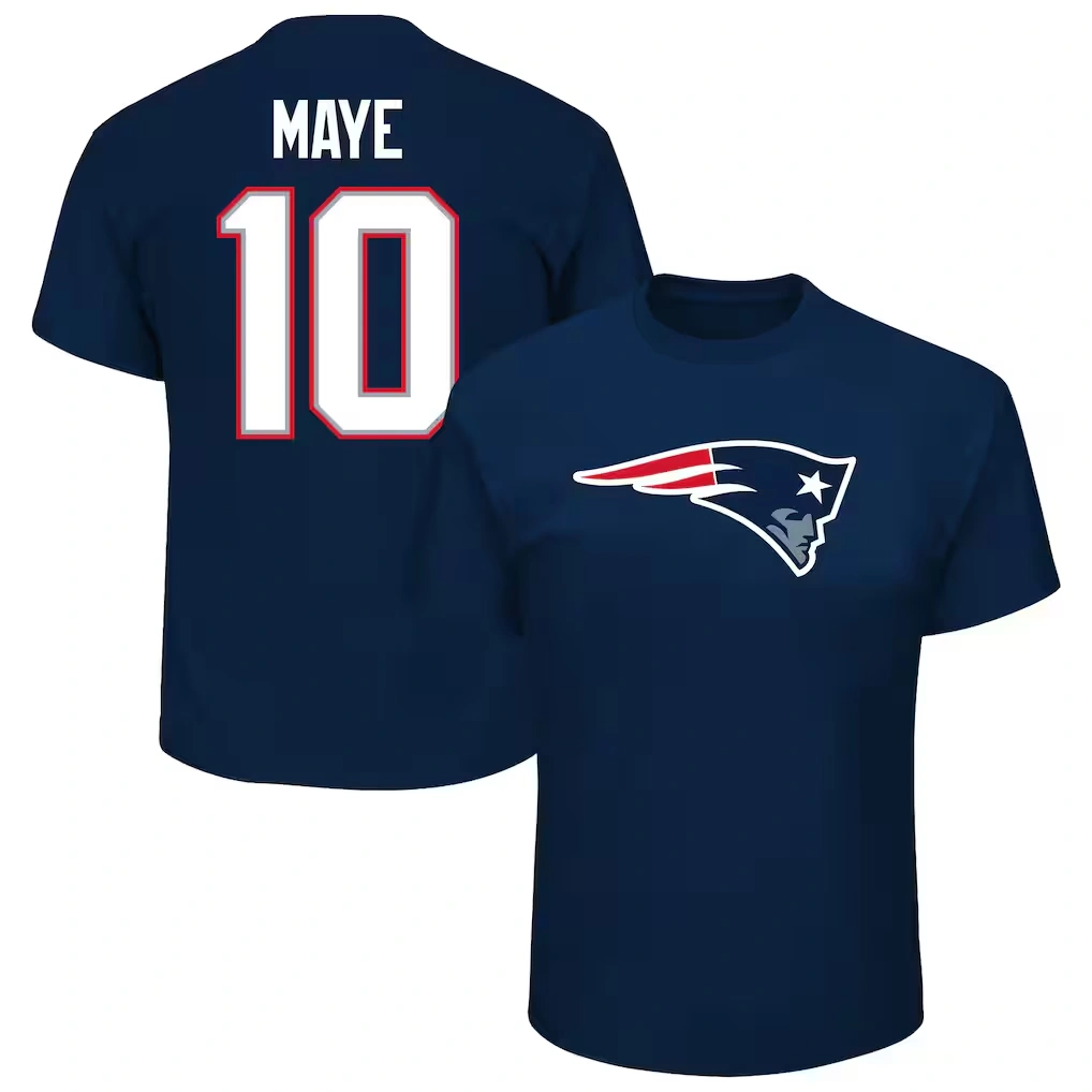 Men's New England Patriots Drake Maye Fanatics Navy Big & Tall Player Name & Number T-Shirt
